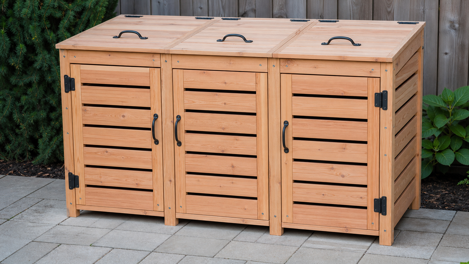 Hout, beslag, scharnieren en bevestigingsmateriaal voor een containerombouw