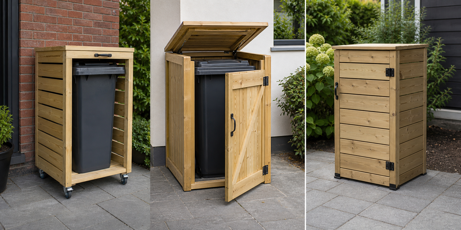 Vergelijking van roll-over box, kastmodel en vrijstaande containerombouw voor 1 kliko op bestrating