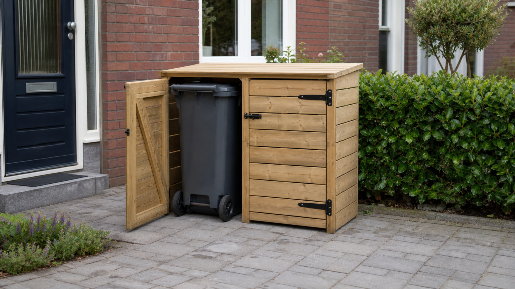 Containerombouw voor twee kliko’s in dagelijks gebruik